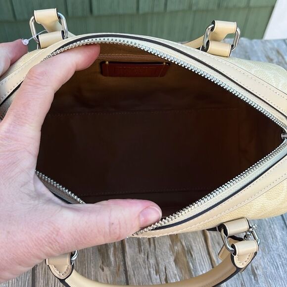 Coach Rowan Satchel Bag & Mini Charm Set In Signature Canvas Crossbody Purse - Picture 7 of 16